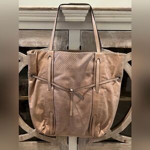 Rare, Unique Soft Sided Abro‎ Leather Tote in Soft Tan/Cream NWOT